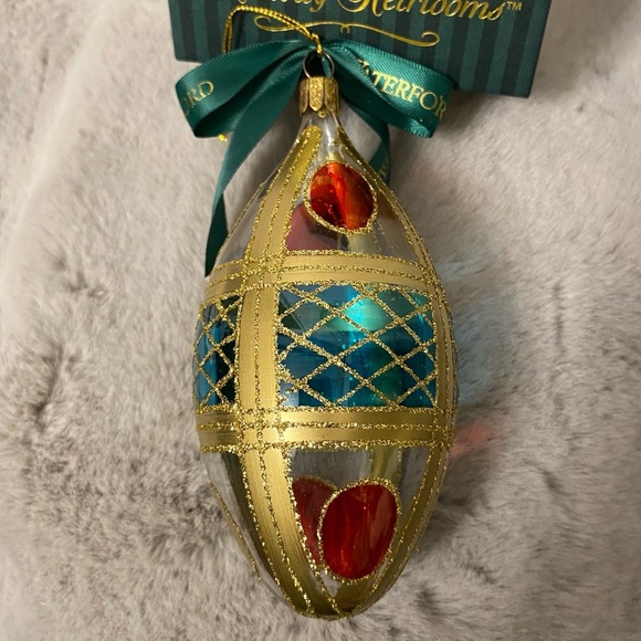 New Vintage Waterford Holiday Heirloom Colleen Egg Blown Glass Ornament w/ Box - Picture 5 of 15